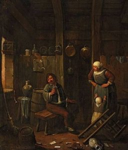 Biertrinker in unordentlicher Stube 1664