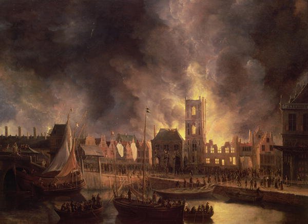 The Great Fire in the Old Town Hall, Amsterdam 1652