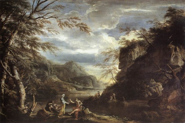 River Landscape with Apollo and the Cumean Sibyl c. 1655