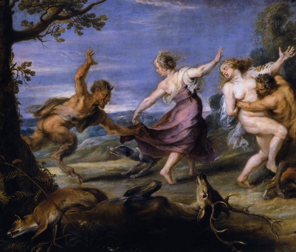 Diana and her Nymphs Surprised by the Fauns (detail-1) 1638-40