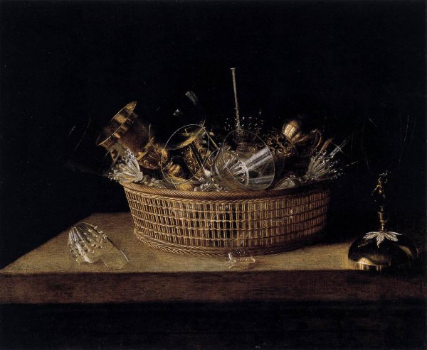 Still-Life of Glasses in a Basket 1644