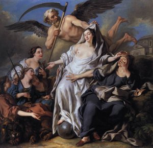 An Allegory of Time Unveiling Truth 1733