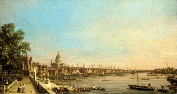 The Thames from the Terrace of Somerset House Looking Towards St. Paul's, c.1750