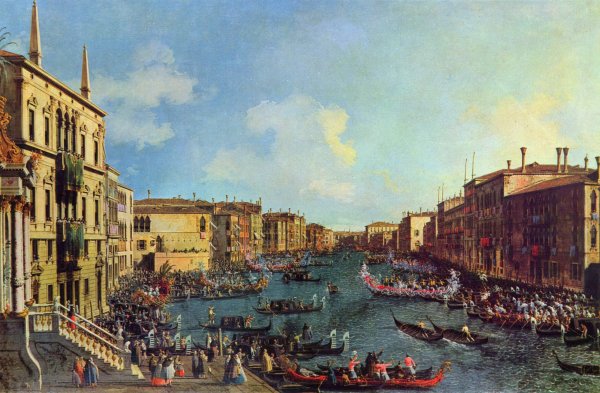 Venice- A Regatta on the Grand Canal, c.1740