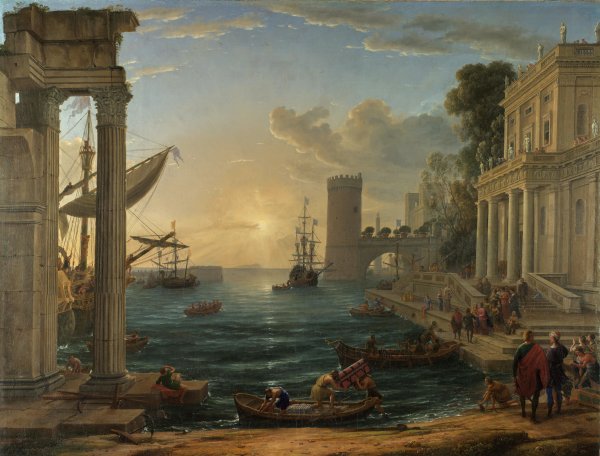 Seaport with the Embarkation of the Queen of Sheba, 1648