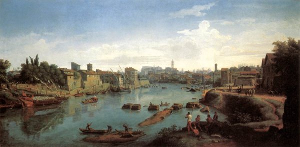 Rome- the Tiber near the Porto di Ripa Grande c. 1711