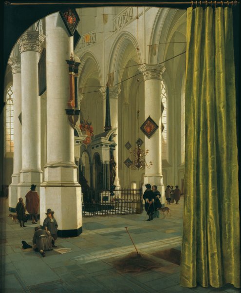 The Interior of The Nieuwe Kerk In Delft with the Tomb of William the Silent 1665