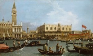 Venice- The Feast Day of St. Roch (The Doge Visiting the Church and the Scuola di San Rocco) 1735