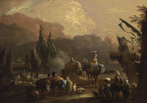 A Mediterranean Harbour Scene 1670s