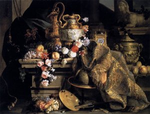 Still-Life of Flowers and Fruits 1665