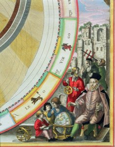 Tycho Brahe (1546-1601), detail from a map showing his system of planetary orbits, from 'The Celestial Atlas, or The Harmony of the Universe'