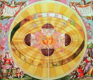 Scenographia: Systematis Copernicani Astrological Chart, c.1543, devised by Nicolaus Copernicus (1473-1543) from 'The Celestial Atlas, or the Harmony of the Universe'