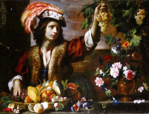 Young Man in a Feathered Hat with Still Life