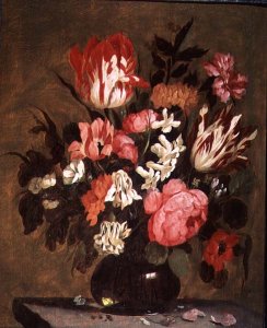 Flowers in a Glass Vase