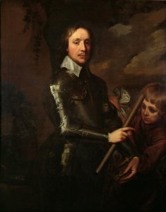 Oliver Cromwell (1599-1658) with his Page, Peter Temple, Tying on his Sash