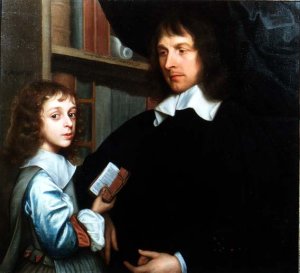 Portrait of Lady Mary Fairfax (1638-1704), aged nine, with her tutor, c.1647