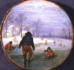 Skaters in a landscape