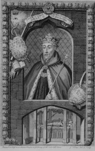 John of Gaunt, Duke of Lancaster 1340-99 after a painting on glass in the Library of All Souls College, Oxford, engraved by the artist