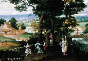 Landscape with people, early 17th century 2