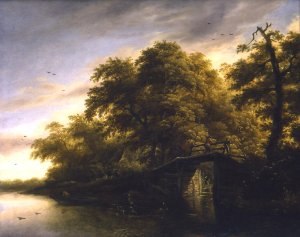 Landscape with men fishing