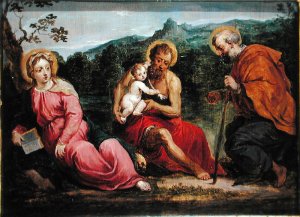 Holy Family and St.John the Baptist, after an original by Paris Bordone