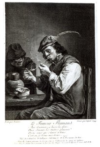 The Flemish Smoker, engraved by Francois Bernard Lepicie 1698-1755, 1744