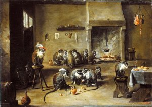 Monkeys in a Kitchen, c.1645