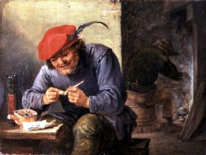 Seated Peasant Filling a Pipe