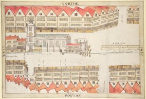 Map of Cheapside, London, 1585