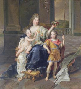 Duchess de la Ferte with the Duke of Brittany and the Duke of Anjou Louis XV c.1712 2