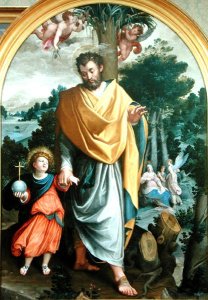 St. Joseph leading the infant Christ