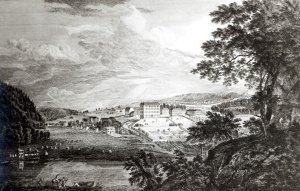 A View of Bethlem the Great Moravian Settlement in the province of Pennsylvania from Scenographia Americana, 1768