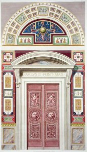 Doorway to the Raphael Loggia at the Vatican, from Delle Loggie di Rafaele nel Vaticano, engraved by Giovanni Ottaviani c.1735-1808, published c.1772-77