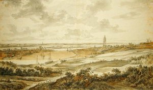 Panorama with the town of Rhenen