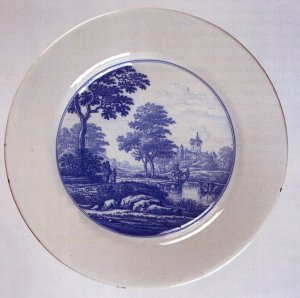 Dish with a landscape c. 1680