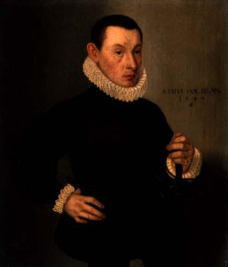 Portrait of a Young Gentleman Wearing a Black Embroidered Doublet, 1583