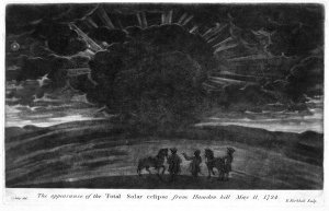 The Appearance of the Total Solar Eclipse from Haradon Hill, 11th May 1724, engraved by E. Kirkhall