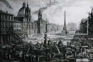 The Piazza Navona, from Le Antichita Romane de G.B. Piranesi 1756, published Paris 1835