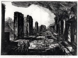 View of the Tavern of Pompeii with the Priapus Shop Sign, from Antiquites de Pompeia by G.B. Piranesi, engraved by Francesco Piranesi 1758-1810 1804