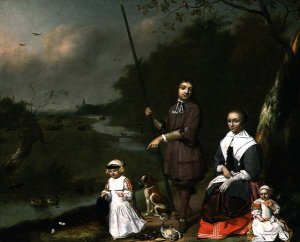 A Family Group by a River, 1668