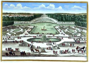 The Grand Parterre dEau and the Canal, Chantilly, from Vues des belles maisons de France, published 1680