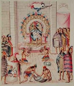 Tome 3 fol.129 Offerings to the King, from Teatro de la Nueva Espana, 1640