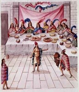 Tome 3 fol.134 A Banquet, from Teatro de la Nueva Espana