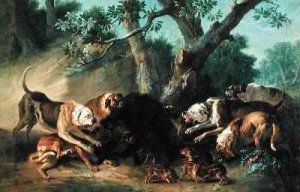 A Wild Sow and her Young Attacked by Dogs, 1748