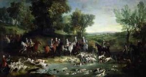 Louis XV 1710-1774 Stag Hunting in the Forest at Saint-Germain, 1730