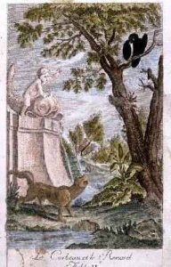 The Crow and the Fox, illustration after the fable by Jean de la Fontaine 1621-95 1776