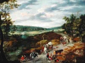 Thieves Attacking a Convoy of Travellers 1656