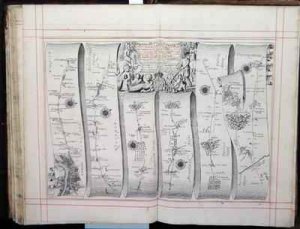 The Road from London to Aberistwith on the Sea Coast from Britannia Volume the First 1675