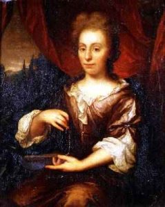 Portrait of a lady holding a chain