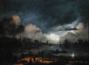 A Moonlit River Landscape